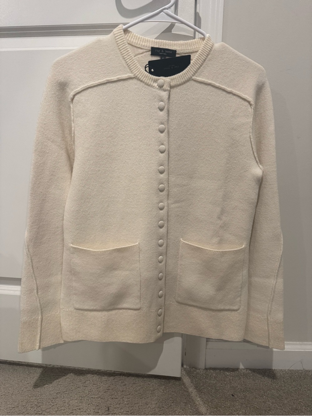rag & bone Cream Button-Front Cardigan